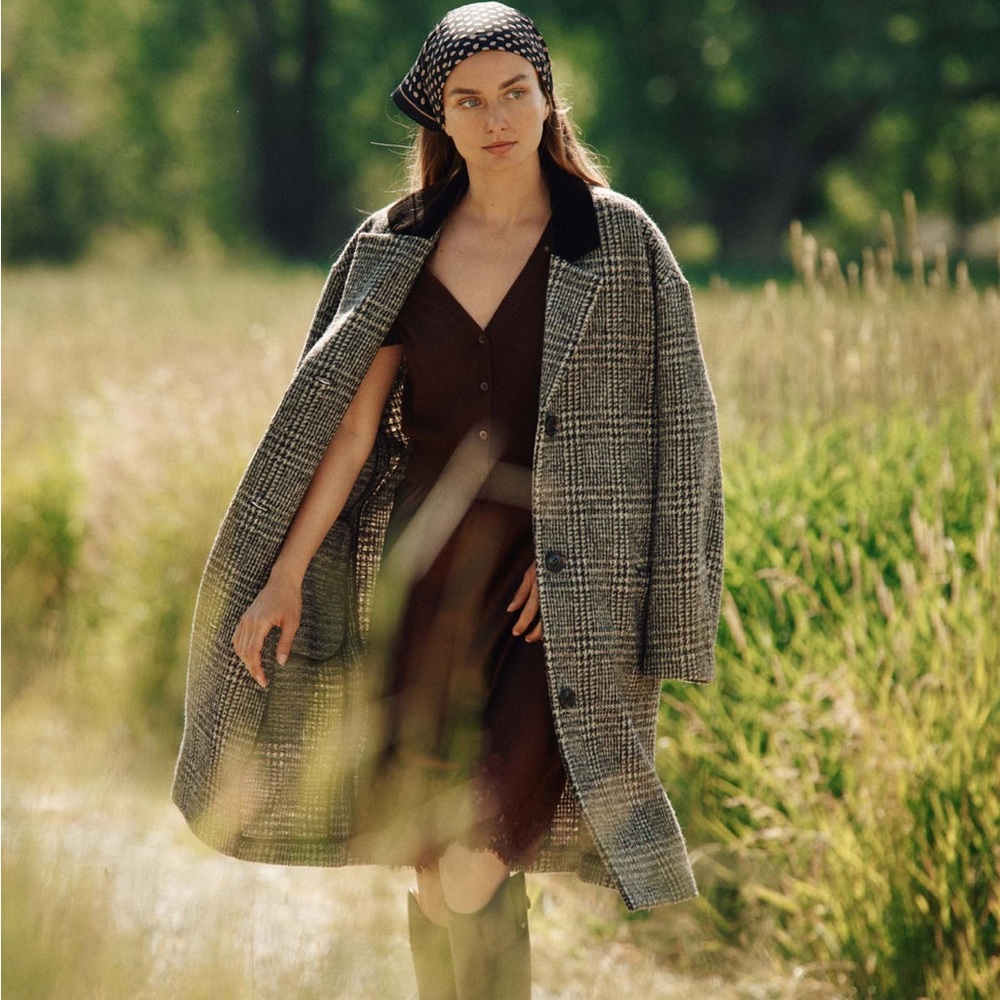 NWT - Doên Dover Coat in Lascelle Houndstooth Check